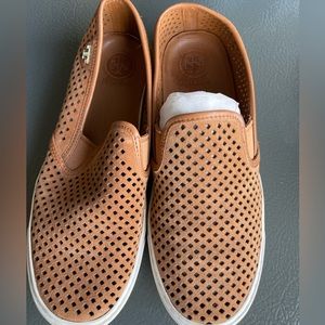 Tory burch flat sneakers brown suede